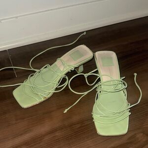 Dolce vita green strappy heels (part of Devin Brugman capsule collection)